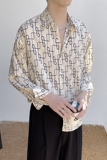 2025夏季新款印花长袖衬衫男垂感薄款冰丝ins衬衣潮A202CS809P60，男装衬衫，星座1311（原A202）