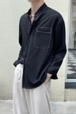 立领轻熟风落肩男士长袖衬衫抖音A202CS208P60，男装衬衫，星座1311（原A202）