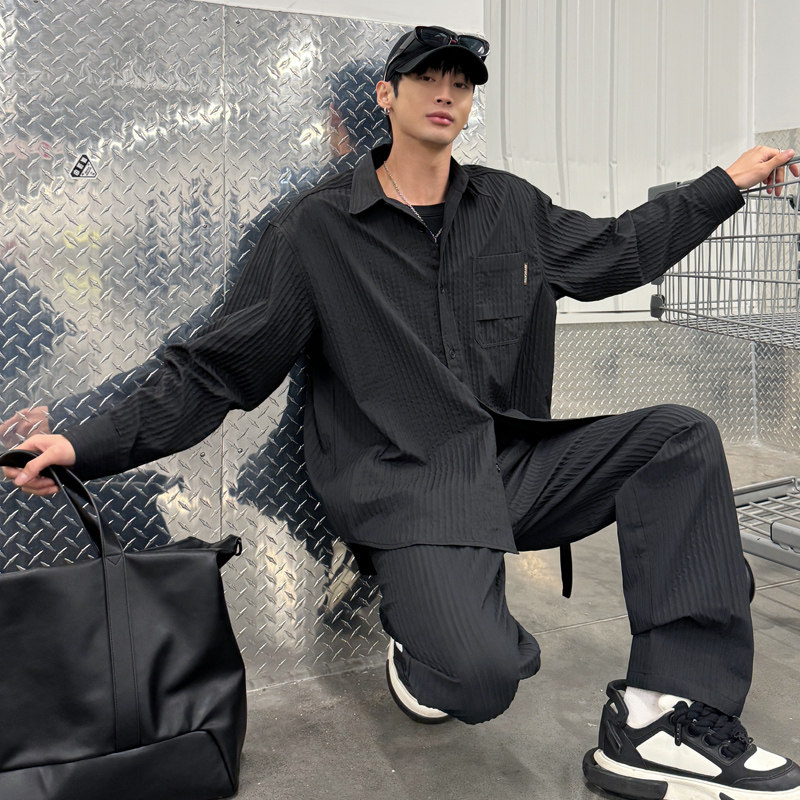 2025春夏男士新款肌理感轻熟长袖宽松衬衫A202CS9918P65,男装衬衫,星座1311（原A202）