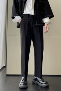 2025春夏高级韩版修身男士休闲西裤垂坠感西装裤A202K2019P65图片