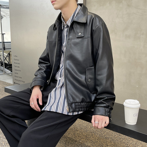 轻奢皮衣男士PU皮夹克外套秋冬上衣休闲机车服 A202PY802P125图片