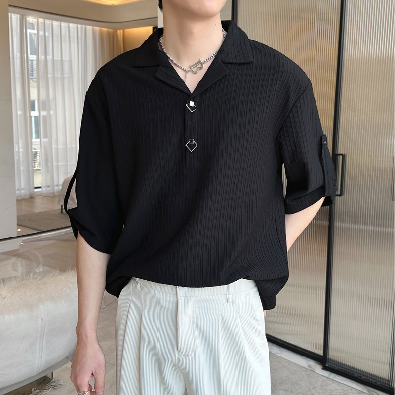 2025夏季新款风男士短袖冰丝POLO衫痞帅潮A202CS1029P50,男装T恤,星座1311（原A202）