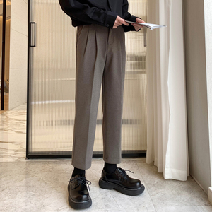 2025秋冬男士保暖毛呢韩版ins小直筒休闲裤男长裤A202K2048P60图片