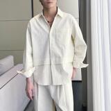 2025春夏男士高级条纹肌理感落肩设计感宽松潮牌衬衫A202CS621P70，男装衬衫，星座1311（原A202）