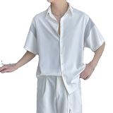 2025夏新款拼色轻奢潮宽松短袖衬衫冰丝垂坠感上衣A202CS030P55，男装T恤，星座1311（原A202）