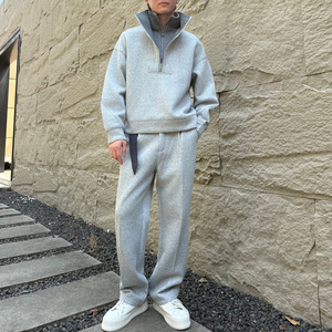 2025冬重磅美式高街运动立领宽松撞色套头卫衣套装1311TZ1019P155图片