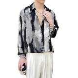 2025夏季男士衬衫宽松长袖衬衣冰丝印花风潮衬衫A202CS6001P60，男装衬衫，星座1311（原A202）