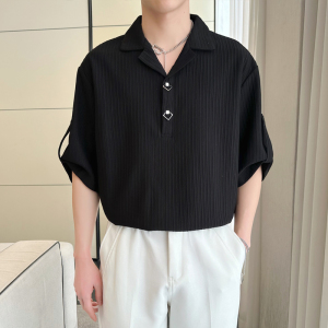 2025夏季新款风男士短袖冰丝POLO衫痞帅潮A202CS1029P50图片