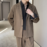 2025毛呢秋冬小西装男宽松潮流高级感痞帅休闲西服A202XZ202P125，男装西服套装，星座1311（原A202）