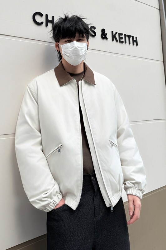 美式复古翻领拼色棉衣男冬季工装轻薄保暖夹克外套1311WY215P135,男装夹克,星座1311（原A202）