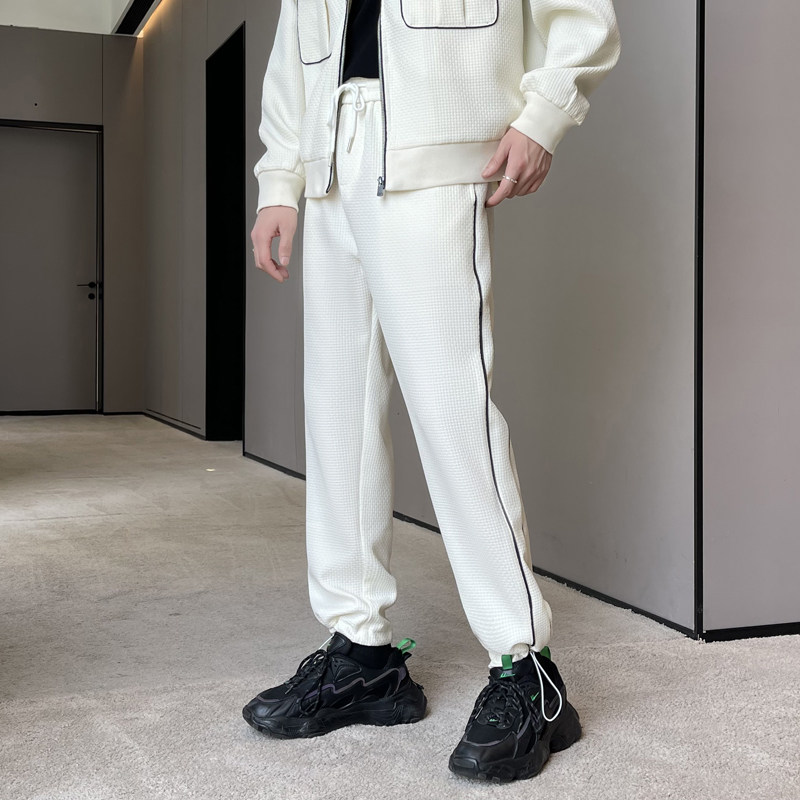 2025宽松直筒可束脚撞色拼接阔腿裤松紧运动长裤A202K1109P65，女装休闲裤，星座1311（原A202）