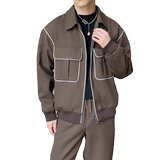 2025男新款宽松翻领痞帅工装拉链夹克外套A202JK3019P125，男装夹克，星座1311（原A202）