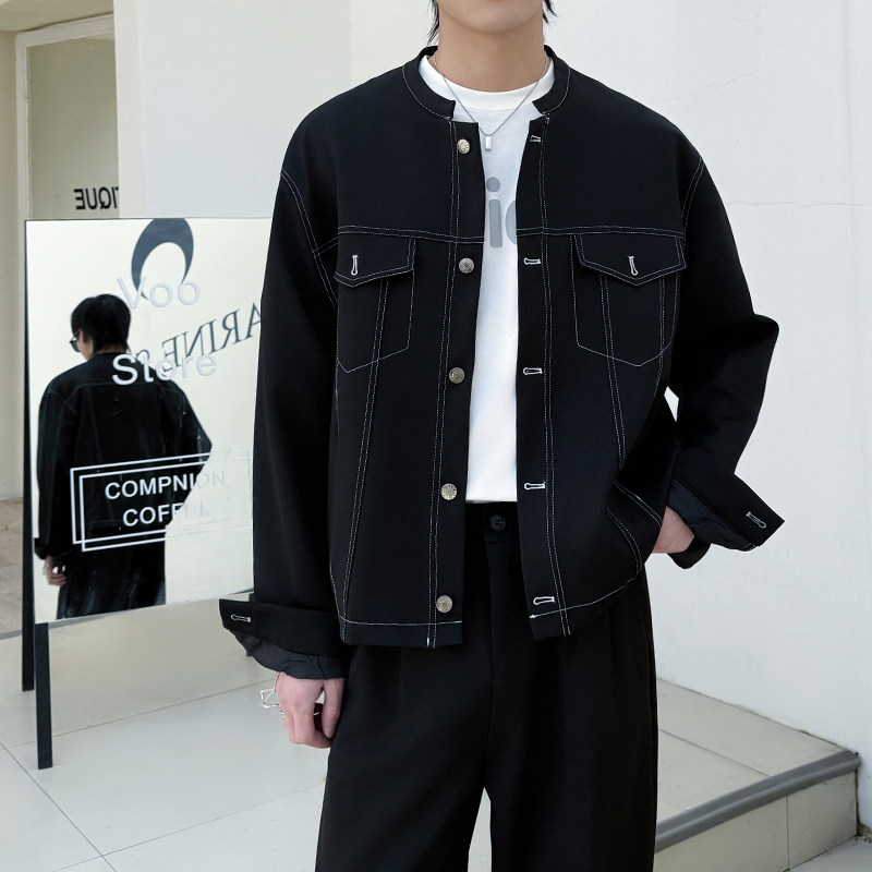 2025秋冬立领短款辑明线宽松百搭夹克外套1311JK0012P120,男装夹克,星座1311（原A202）