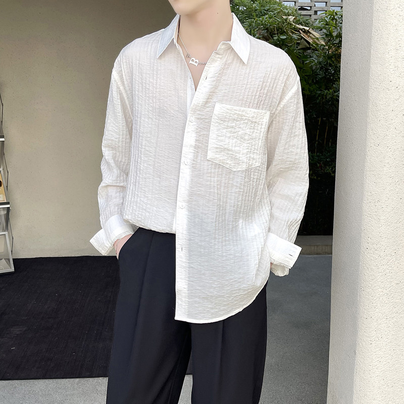 2025春夏新款轻熟男士防晒落肩宽松长袖衬衫A202CS9212P65,男装防晒衣,星座1311（原A202）