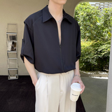夏季新款高级感冰丝男士短袖衬衫轻熟风抖音A202CS718P60，男装T恤，星座1311（原A202）