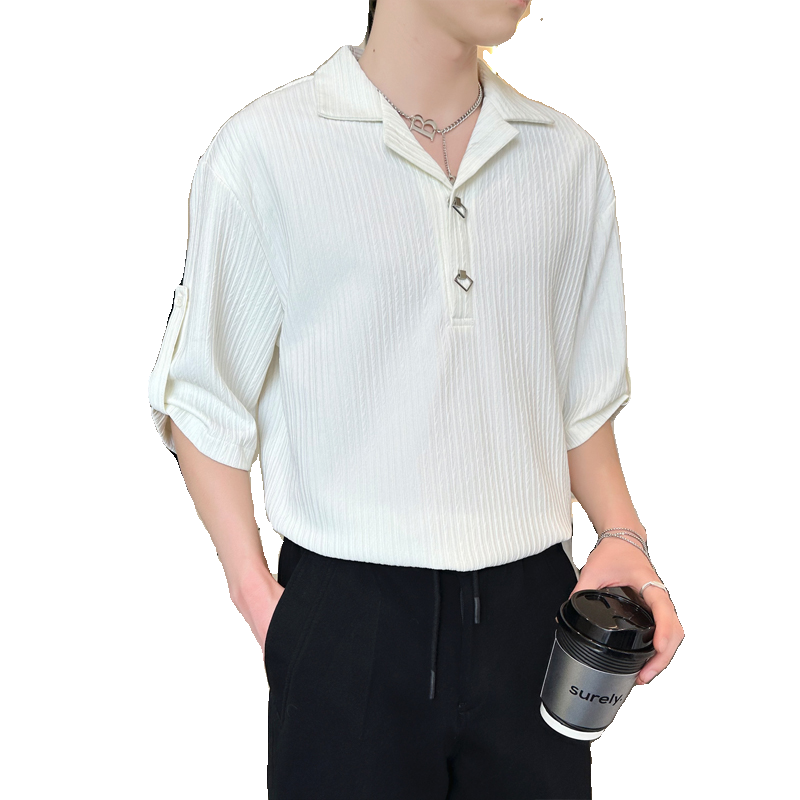 2025夏季新款风男士短袖冰丝POLO衫痞帅潮A202CS1029P50,男装T恤,星座1311（原A202）