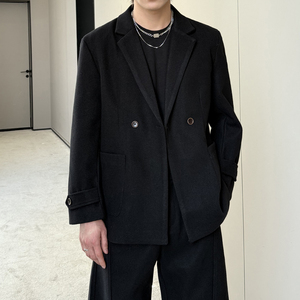 2025秋冬男士宽松毛呢加厚休闲老钱风西装外套潮1311XZ6116P135