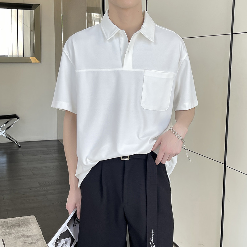 2025夏季新款宽松轻奢百搭男士短袖Polo衫落肩上衣A202T2010P55,男装Polo衫,星座1311（原A202）