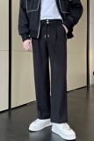 2025秋冬新款英伦毛呢小直筒宽松休闲裤长裤轻奢男裤A202K6019P65，男装休闲裤，星座1311（原A202）
