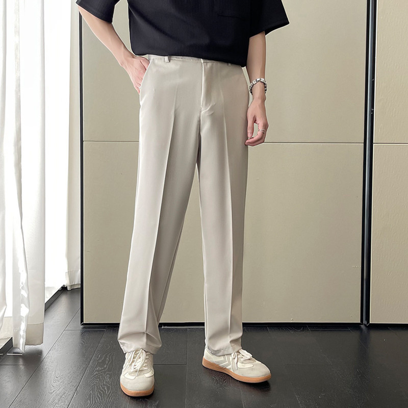 新款男高级感小直筒宽松休闲裤英伦痞帅长裤A202K1906P65,男装休闲裤,星座1311（原A202）