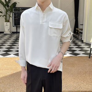 2025新款男士可调节袖子长袖衬衫轻熟风简约上衣A202CS303P65图片