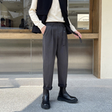 2025秋冬新款男士轻熟风腰带装饰简约休闲裤修身西裤A202K235P65，男装西裤，星座1311（原A202）