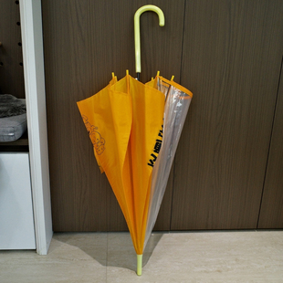 日本定制款交通安全黄色了两片透明学生用大童男女孩子雨伞特价