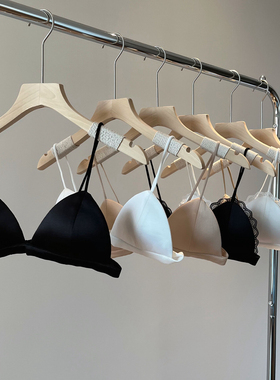 简约款美背内衣女夏季细带文胸无钢圈小胸聚拢薄款三角杯胸罩舒适