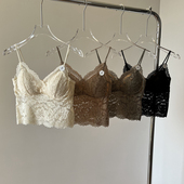 蕾丝吊带女带胸垫一体固定杯美背抹胸打底内搭背心上衣短款 性感