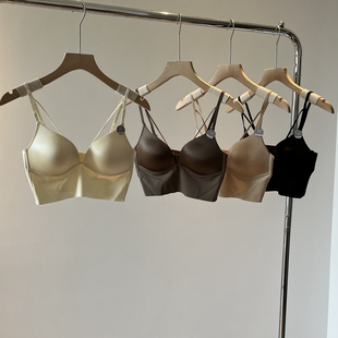 吊带文胸舒适抹胸背心夏季 轻奢性感美背法式 内衣女无钢圈薄款