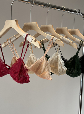 纯欲蕾丝公主~法式bralette复古超薄款无胸垫文胸无钢圈胸罩夏季