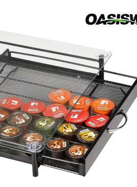 OASISWJ抽屉款收纳illy咖啡胶囊存储盒caffitaly黑色21颗专用架子