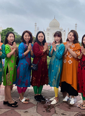 印度风情七彩色刺绣花全棉 长款舒适女士KURTA长衫上衣服装摄影楼