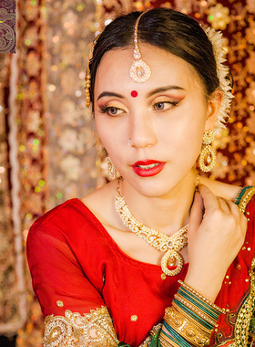 印度巴基斯坦宝莱坞合金项链耳环