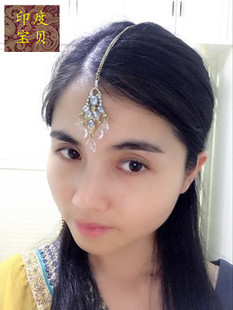 印度印巴風(fēng)情肚皮舞女金色女士配飾tikka眉心墜額子頭飾品寶萊塢