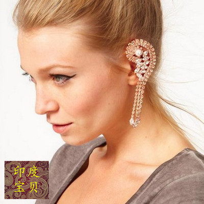 印度无需耳洞朋克耳挂假耳环水滴