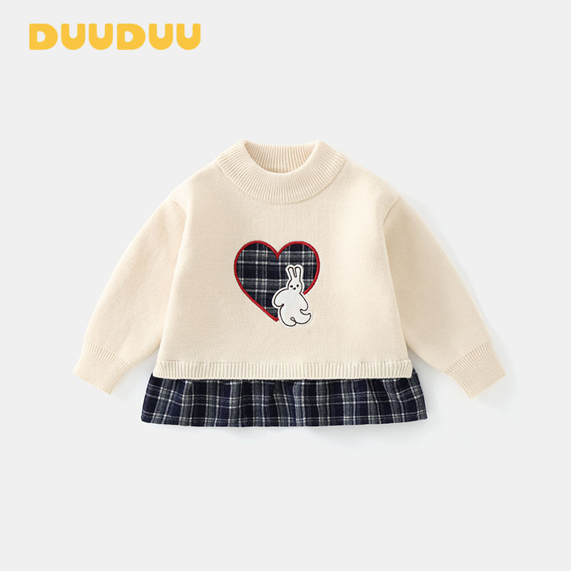 DUUDUU宝宝针织衫2025新款小童打底婴幼儿衣服韩式风女童毛衣秋冬