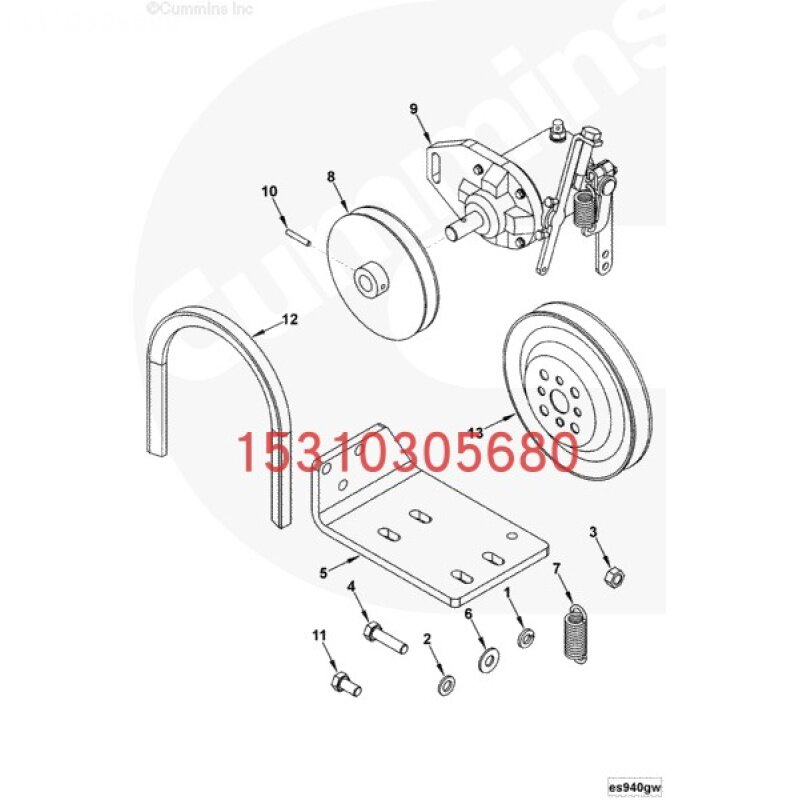 移山SRM218单钢轮压路机康明斯配件皮带124421 178530零件 - 实物图