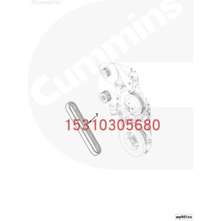普什重机PZ220-10挖掘机(钩机)康明斯配件皮带3963771零件