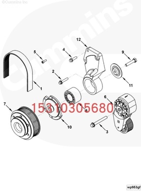 詹阳动力JYL6085轮胎式挖掘机(钩机)CUMMINS皮带141712 178683