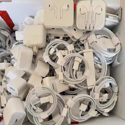 拆机适用苹果XS 7 8P xr 14 13 11 12pro max充电数据线 原装耳机