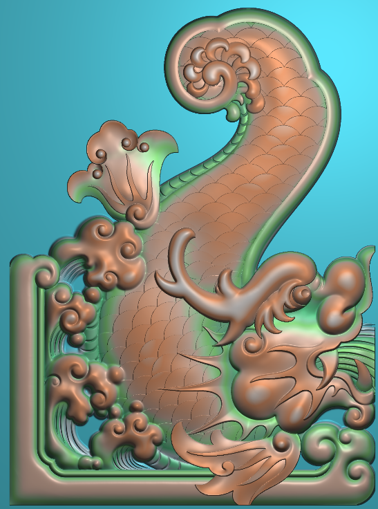 水龙10m东阳木雕工艺品挂件挂屏屏风家具手工雕刻扫描精雕图