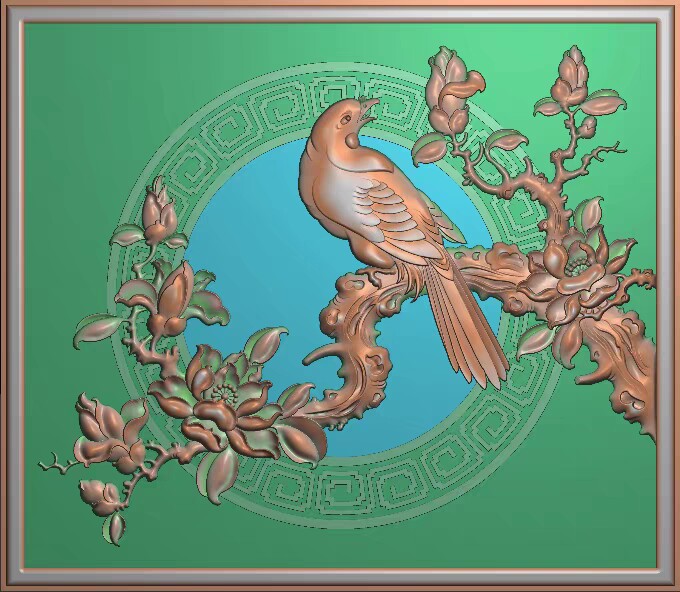 精雕图玉兰花 花鸟花板290-1 东阳木雕工艺品挂件挂屏屏风手工