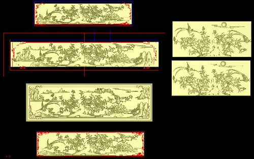 牡丹花东阳木雕工艺品挂件挂屏屏风手工雕刻扫描精雕图