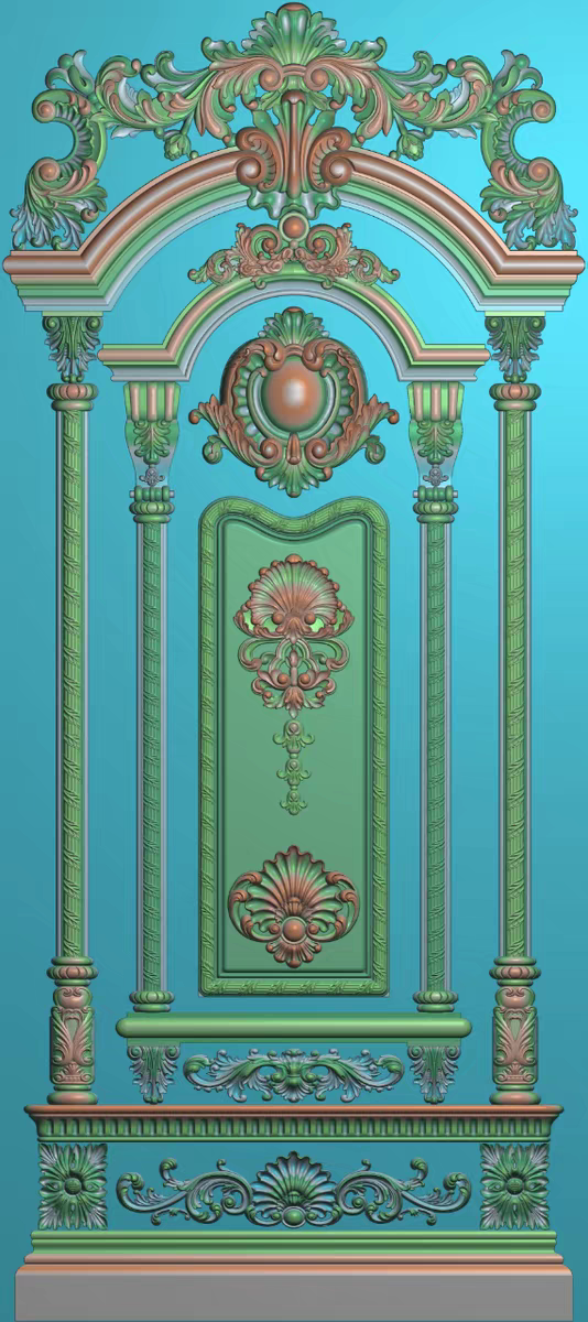 精雕图浮雕 欧式精品洋花门 杨花灰度图东阳木雕工艺品手工雕刻