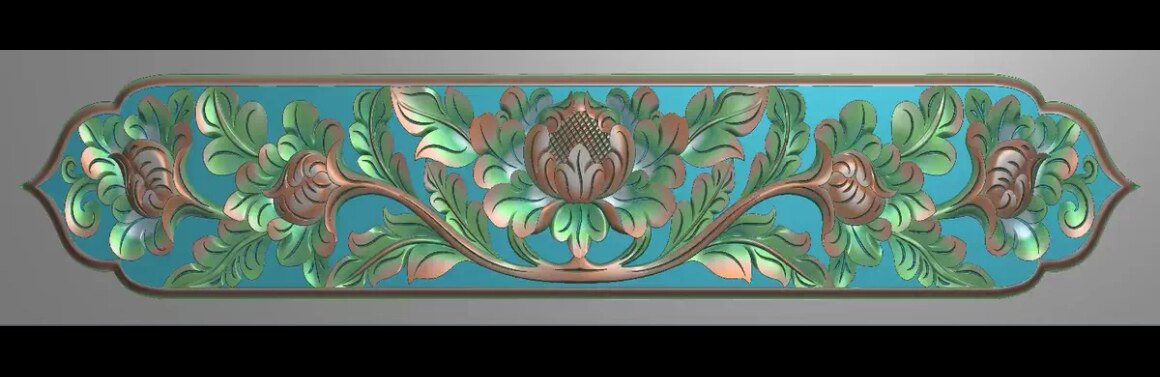 精雕图浮雕洋花牡丹 藏式香草夹2D/3D绘图