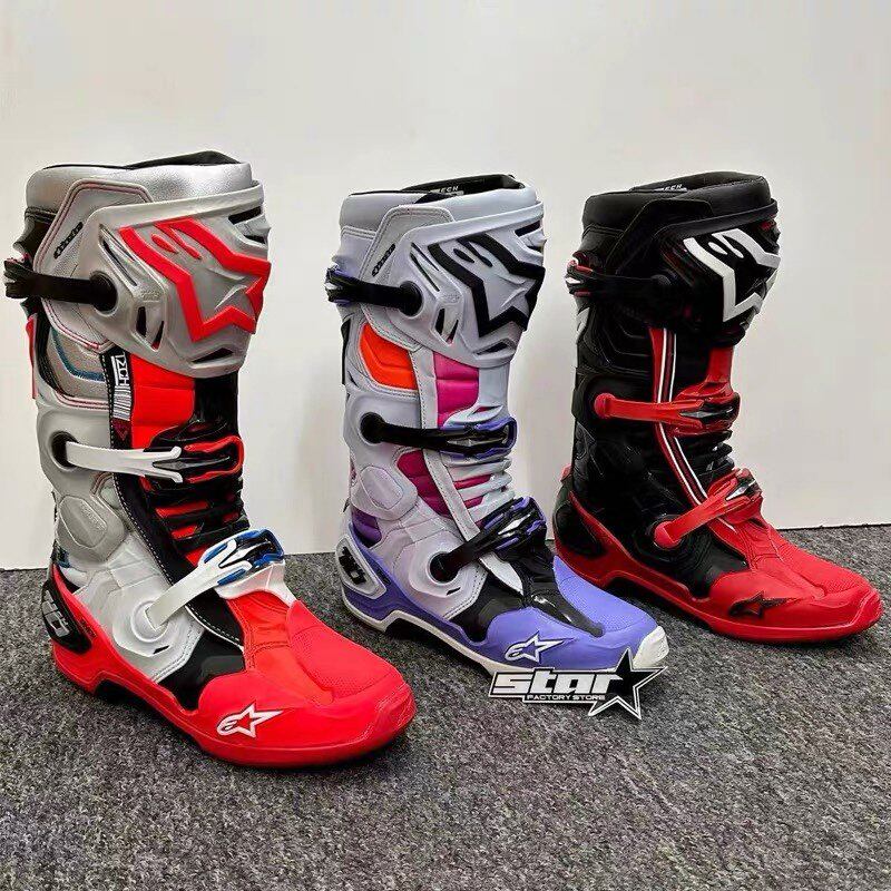 A星T10越野靴意大利A星摩托骑行靴赛车鞋防摔T7 T3林道防护活动轴