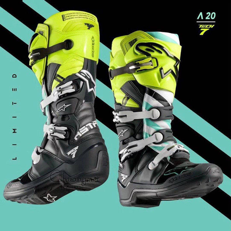 A星T7越野靴techT7s摩托攀爬速降滑胎骑行林道竞技拉力靴男女款