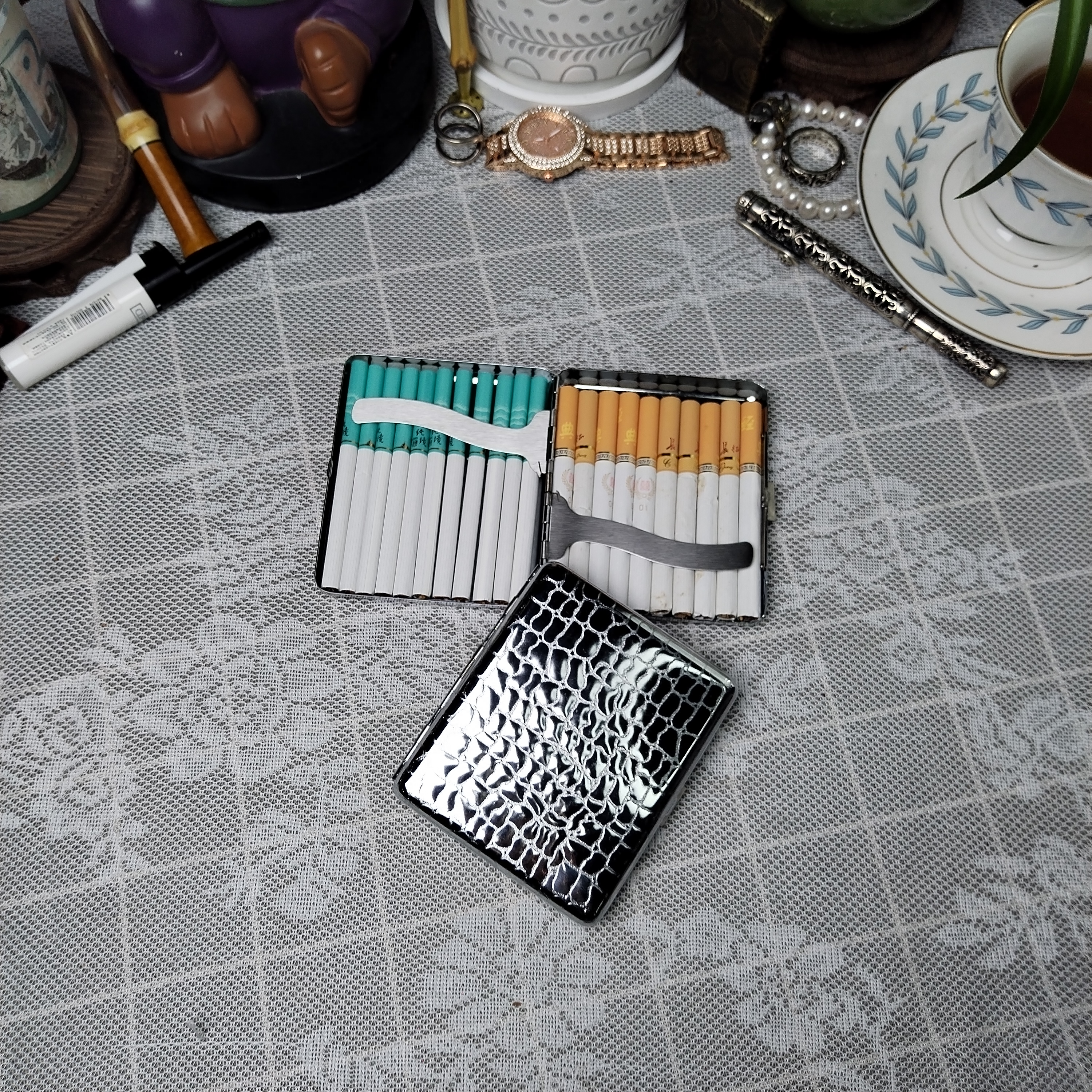 金属烟盒材质手卷烟浮雕刻花