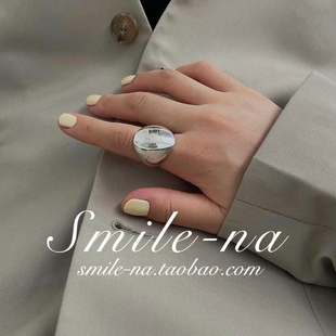 韩国进口小众设计925纯银夸张水波纹大球球凹凸面立体感戒指指环